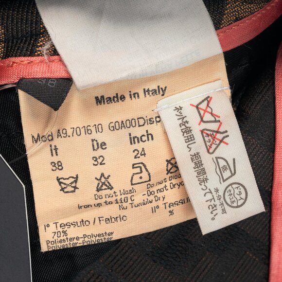 Fendi Brown Zucca-Monogram Leather-Trim Pencil Skirt - Picture 10 of 10